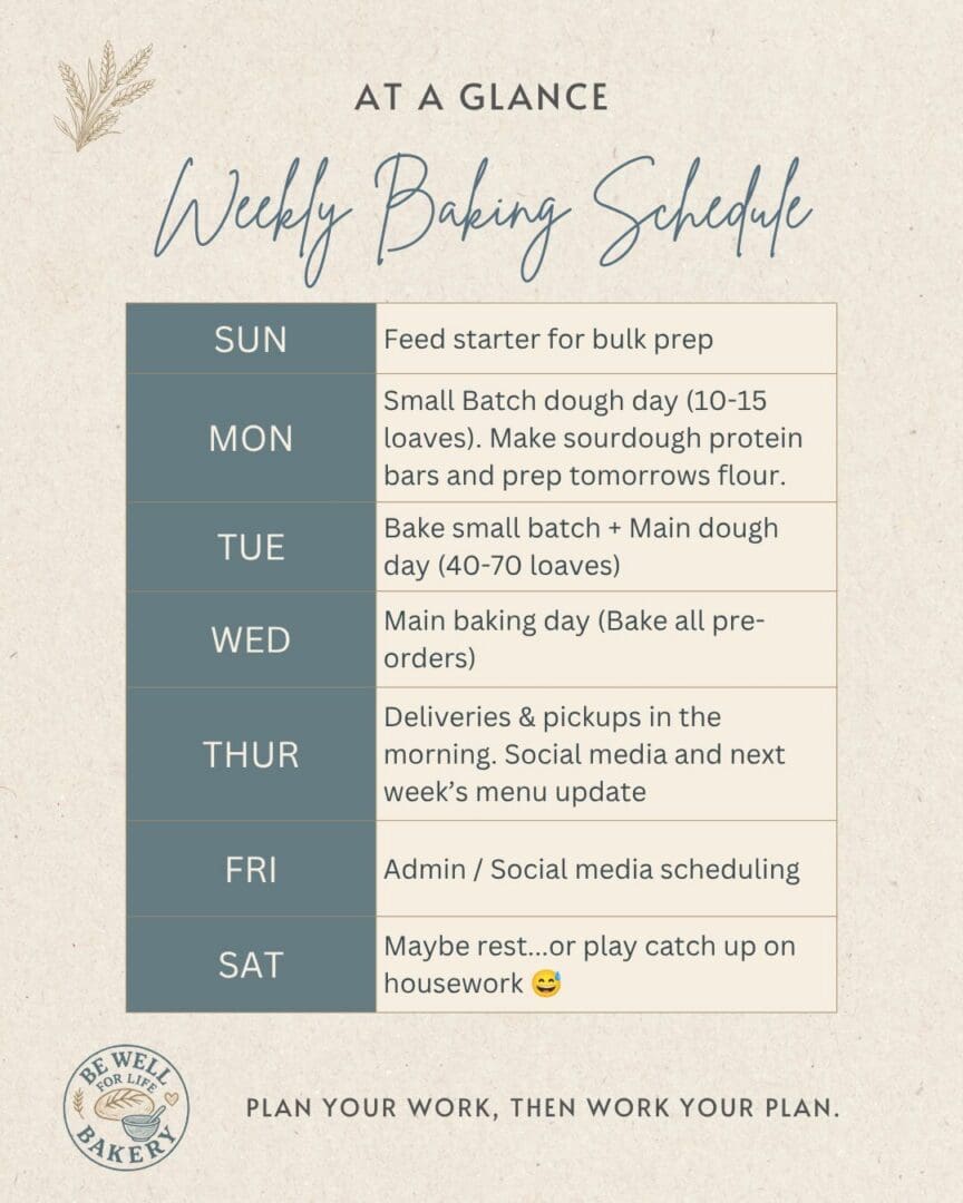 weekly schedule